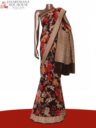 Pure Floral Georgette Silk Saree